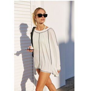 Free People Revival White Long Sleeve Top